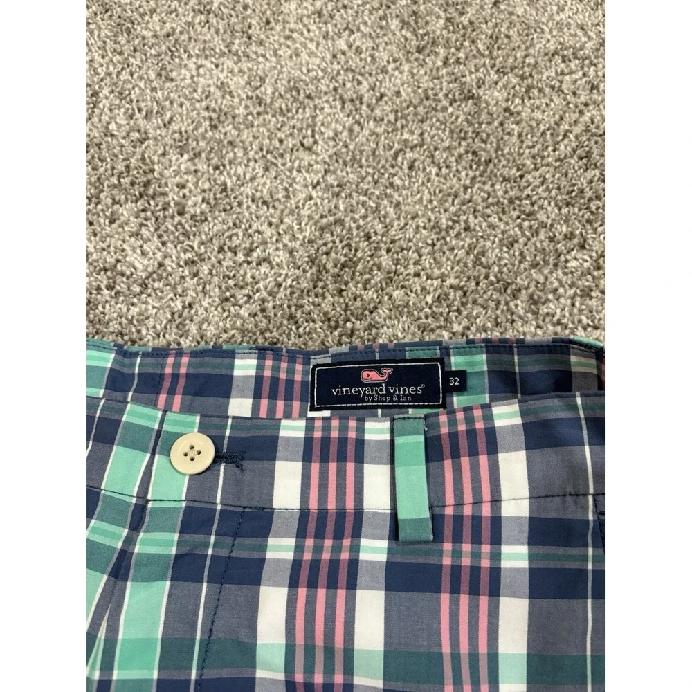 Mens Vineyard Vines Breaker Chino Golf Shorts Size 32 Patchwork Plaid 9